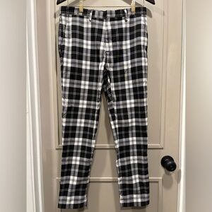 Zara Black and White Plaid Pants